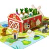 JAUNTY Montessori Toy for Toddlers 1 2 3 Years Old, Wooden Farm Shape Sorting Toy for Baby Boys Girls 1-3, Educational Learning Sensory Toy 1 Year Old Gift for 1st First Birthday