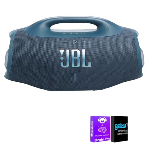 JBL Boombox 4 Portable Bluetooth Speaker Blue Bundle with AudioTrends Accessories, Waterproof Wireless Speaker, Powerful Pro Sound, Long Battery Life for Indoor and Outdoor Entertainment