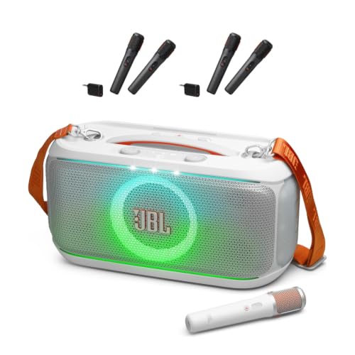JBL PartyBox On-The-Go 2 - Portable Party Speaker with one Wireless Digital mic, Handle and a Shoulder Strap, Dynamic PartyBox Wireless Mic - Digital Wireless Microphones (Black)