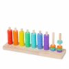 JCRBILW Color Sorting Rings Wooden Educational Stacker Circle Game Sorting Peg Toy Hand Eye Coordination Early Color Learning Suitable for Home Playroom Classroom Ages 3 and Older
