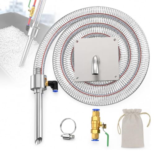 jcwwolk Pneumatic Vacuum Feeding Machine, Suction Loading Machine Hopper, with 4m Suction Pipe & Quick-Connect Kit, Stainless Steel Pellet Transfer Loader, for Powder Flour Granules Particles