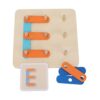 Jeanoko Letter Construction Puzzle Set for Thinking Training and Hand Eye Coordination for Kids 36 Months and Up, EcoFriendly Wooden Blocks, 17 X 17cm