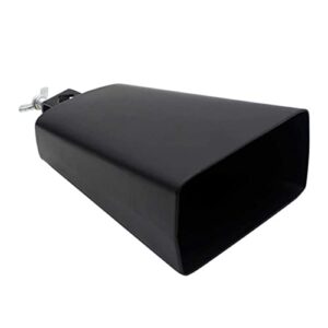 Jeanoko Percussion Cowbell Set Black Metal 6inch Durable Drum Accessories with Stick for Music Enthusiasts