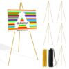 JEAWIWI 6 Pcs Lightweight Easel Stand, 66 Inch, Gold, with Portable Bags