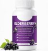 Jebiue Elderberry Capsules 1200mg with Vitamin C & Zinc, Black Elderberry Extract Supplement for Daily Wellness, Antioxidant & Digestive Support, Vegan Non-GMO, 60 Capsules