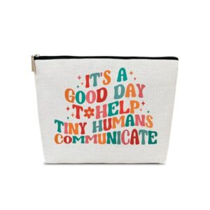 JEFBFBWE Speech Therapy Gifts Cosmetic Bag,Funny Makeup Bag,Small Purse with Zipper, SLP Retirement Gift for Women, Language Teacher, Speech Language Therapist,Coworkers