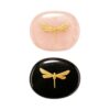 Jehoshaphat 2Pcs Natural Dragonfly Totem Pocket Worry Stones, Polished Portable Comfort Palm Rocks for Yoga Meditation, Natural Mineral Craft with Unique Raw Stone Textural Variations