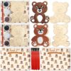 Jekocet ㅤ 24 Set Bear Party Favors Bear Wooden Painting Craft Kits Baby Shower Party Favors Bear Baby Shower Decorations Baby Shower favors for guests
