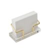 JekoLife Desktop Business Card Holder, Clear Transparent Base with Gold Plated Metal Stand, Non-slip Business Cards Display Organizer for Office Reception Desk Workspace Clear