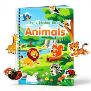 Jelly Animal Sticker Book Airplane Roadtrip Travel Toy for Kid 3-5 Year Old