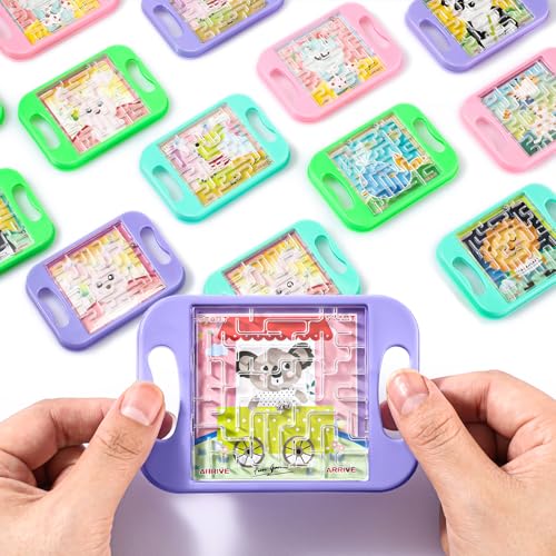 JellyArch 24 Pcs Maze Puzzle Cube Bulk Maze Game Puzzle Educational Cube Handheld Brain Teaser Puzzles Back to School Gift Classroom Exchange for Students Adult Teacher(Classical)