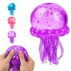 Jellyfish Squishy Toy, 3.93in Slow Rising Sugar Ball Filled Sensory Fidget, Ultra Soft TPR Anxiety Relief Squeeze Toy for Adults & Kids, Cute Ocean Decor Stress Ball for Party Gifts (Purple)