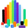 Jenaai 300 Pcs Counting Cubes, Plastic Connecting Blocks, Colorful Math Cubes, Math Manipulatives Classroom Learning Supplies, Preschool Learning Materials, Counting Toys (Simple Style)