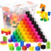 Jenaai 300 Pcs Linking Cubes with Storage Container Counting Cubes, Colorful Plastic Counting Block, Math Manipulatives Classroom Learning Supplies for Preschool Kindergarten(Orange)