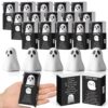 Jenaai 30 Set Stress Balls with Support Gift Boxes Include Ghost Stress Toys Ghost Boxes and Black Raffia Grass for Halloween Party Favors Classroom Office Goodie Bags