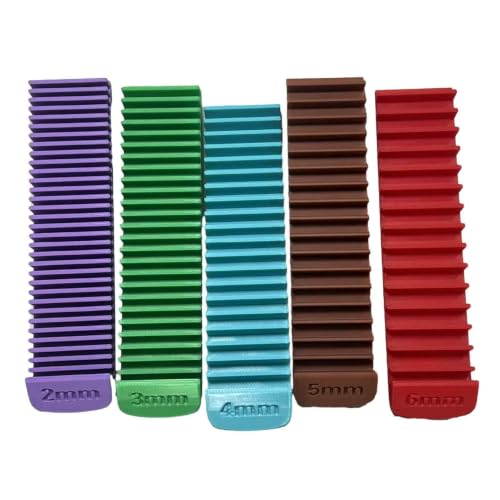 JENPECH 5-Piece Clay Pottery Stackable Thickness Guide Set, Polymer Clay Depth and Thickness Guides, 3D-Printed Rolling Pin Spacers for DIY Earring-Making Craft Projects, Pottery Mudboard Tools 5pcs