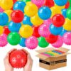 Jerify Knobby Balls Bouncy Spiky Sensory Ball Bulk Soft Inflatable Massage Stress Plastic Toy for School Party Play Outdoor Indoor (4.72",Multicolor,500 Pcs)