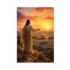 Jerusalem Cityscape Jesus Sunset Unframed Canvas Wall Art Home Room Decor