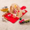 Jessruly Montessori Barn Toy Wooden Farm for Sensory and Cognitive Development, Interactive Puzzle for Early Learning