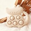 Jessruly Silicone Simple Dimple Fidget Toy – Soft Pop It Sensory Toy with Hand Bell, Easy-Press Popper for Calming & Fine Motor Play (Beige)