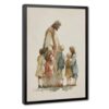 Jesus and Children Watercolor Canvas Wall Art Christian Print