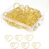 Jetec 100 Pcs Heart Paper Clips Mini Heart Shaped Stainless Steel Paperclips Cute Gold Metal Clips Fancy Decorative Bookmark for Wedding Baby Shower Office Stationery School Document Note Sorting