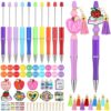 Jetec 10 Sets Teacher Beadable Pen Kit DIY Teacher Pen Gifts First Day of School Appreciation Gifts for School Team Staff Coworker Office Supplies