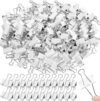 Jetec 48 Pack 1.25in/32mm White Metal Binder Clips Bulk Medium Reusable Fold Back Binder Clips Paper Clamps Spring Steel Sturdy for Home Office School Supplies