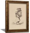 Jevoluntic Girl Carrying Books Wall Art, Girl Reading Wall Decor,9 x 11 In