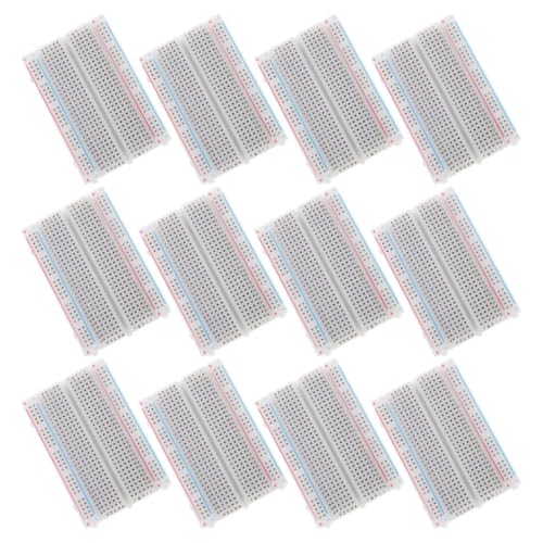 JEWEDECO 12pcs Solderless Mini Breadboard 400 Point Circuit Board Kit for Electronics Projects with Abs Material and Reliable 400 Point Layout for Creative Electronic Builds and Experiments