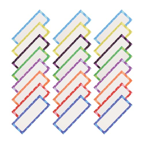 JEWEDECO 40pcs Dry Erase Magnetic Labels Writable Name Tags 3.2x1.2 Inch Reusable Strip Magnets with Coated Paper PVC and Soft Magnetic Material for Classroom and Office Organization