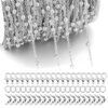 Jewelry Making Chain Kit, 33 ft Stainless Steel Satellite Chain with Beads, DIY Jewelry Making Supplies Set with 100 Findings, Includes Clasps and Jump Rings for Bracelets, Necklaces, Silver