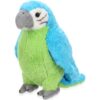 Jexine 9.8 Inch Macaw Parrot Stuffed Animal Parrot Plush Toy Soft Bird Stuffed Animal Plush Toy for Birthday Doll Gifts Bird Party Favors Decoration (Blue Green)