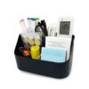 JFANexplore Pen Holder Desktop Organizers with 5 Compartments, Office Supplies Organizers and Accessories, Makeup Organizer Makeup Brush Holder, Remote Control Holder with Movable Wooden Partition