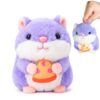 JIAHO 4.13" Hamster Kawaii Plushies for Girls – Valentines Day Stuffed Animals Cute Stuffed Animal, Small Stuffed Animals Plush Keychain, Stuffed Animal Keychain for Kids Backpack (Purple)