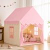 Jiangcha Kids Play Tent Indoor Playhouse Mat & Star Lights Girls