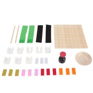 Jiawu Sushi Play Food Set, Simulation Design Sushi Food Set, Simulation Model with 32 Piece and Booklet for Children Aged 3 and Above