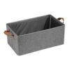 Jig-Tik Wardrobe Organizer with Handles Foldable Storage Baskets for Organizing Toys, Books, Shelves, Closet, Large Storage Box with Metal Frame Grey