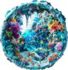 Jigfoxy Wooden Puzzle for Adults, 3D Visual Ocean Wooden Jigsaw Puzzles for Adult, Unique Animal Shape Wood Cut Puzzles, Christmas Thanksgiving Gifts for Friends Family (M-11.4 * 11.4in-200pcs)