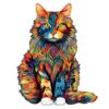 Jigfoxy Wooden Puzzle for Adults, Cat Wooden Jigsaw Puzzles for Adults, Unique Animal Shape Wood Cut Puzzles Christmas Thanksgiving Gifts for Family Friend(M-11.7 * 9.4in-190pcs)