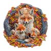 Jigfoxy Wooden Puzzle for Adults, Foxes Jigsaw Puzzles for Adult, Unique Animal Shape Wood Cut Puzzles, Christmas Thanksgiving Gifts for Friends Family (M-11.4 * 11.4in-200pcs)
