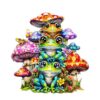 Jigfoxy Wooden Puzzle for Adults, Frog Family Wooden Jigsaw Puzzles for Adults, Unique Animal Shape Wood Cut Puzzles, Christmas Thanksgiving Gifts for Family Friend Puzzle Lovers(S-8.4*8.1in-100pcs)