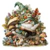 Jigfoxy Wooden Puzzle for Adults, Gnome Jigsaw Puzzles for Adult, Unique Animal Shape Wood Cut Puzzles, Christmas Thanksgiving Gifts for Friends Family (M-11.5 * 11.3in-189pcs)