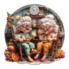 Jigfoxy Wooden Puzzle for Adults, Happy Grandmas Jigsaw Puzzles for Adult, Unique Animal Shape Wood Cut Puzzles, Christmas Thanksgiving Gifts for Friends Family (XL-17.3 * 17.3in)