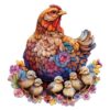 Jigfoxy Wooden Puzzle for Adults, Hen and Chicks Wooden Jigsaw Puzzles for Adults, Unique Animal Shape Wood Cut Puzzles for Family Friend Puzzle Lovers(S-7.9 * 8.5in-90pcs)