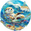 Jigfoxy Wooden Puzzle for Adults, Leisurely Otter Wooden Jigsaw Puzzles for Adult, Unique Animal Shape Wood Cut Puzzles, Christmas Thanksgiving Gifts for Friends Family (S-8.5 * 8.3in-100pcs)