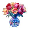 Jigfoxy Wooden Puzzle for Adults, Tulip Jigsaw Puzzles for Adult, Unique Animal Shape Wood Cut Puzzles, Christmas Thanksgiving Gifts for Friends Family (L-13.4 * 3.4in-225pcs)