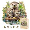 Jigfoxy Wooden Puzzles for Adults, Otter Wood Puzzle for Adults, Unique Animal-Shaped Wooden Jigsaw Puzzle, Christmas Thanksgiving Gifts for Puzzle Lovers, Family and Friends (S-8.5 * 8.1in-100pcs)