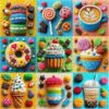 Jigsaw Puzzle Candy Fruit Coffee Pattern 1000 Pieces Home Decor Precise Clean Cut