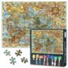 Jigsaw Puzzles for Adults 1000 Pieces, Old Map of Fantasy Lands with Pirate Ships, Monsters, Castles, Treasure Islands 1000 Piece Puzzle, Difficult Impossible, 19.5 x 27.5 Inch